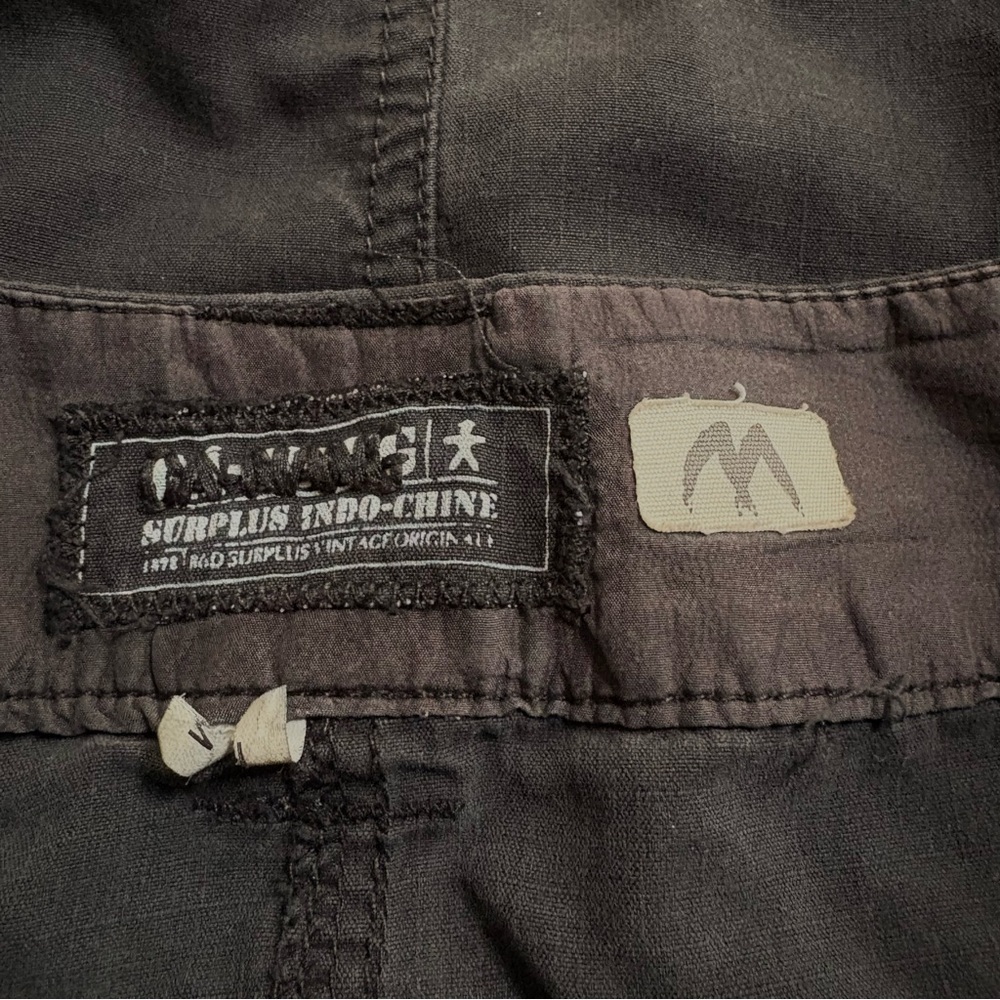 DA NANG | Black Gray Silk Embroidered Zipper Cargo Mini Skirt Women's Medium Y2K - Picture 3 of 7